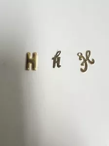 Pendant’s VTG Small Alphabet Letter “ H “ Pendants for Necklace Golden Plated - Picture 1 of 9