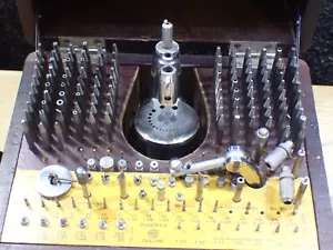 Vintage 184-piece K & D Watchmakers 18R Inverto Staking Set Near Complete VG - Picture 1 of 18
