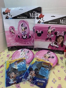 Disney Official Minnie Mouse Mickey Mouse Birthday Party Supply Lot Plates Decor - Picture 1 of 6