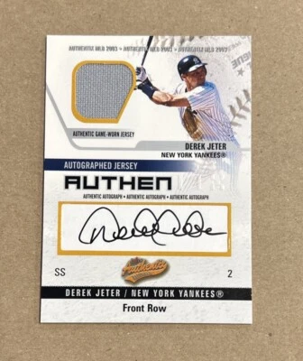 2003 Fleer Baseball Derek Jeter New York Yankees Autograph Relic Card #’d 71/100 - Image 1 of 2