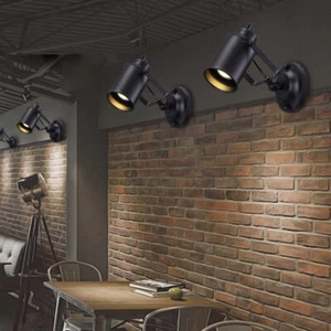 E27 Vintage Industrial Loft Rustic Wall Sconce Lamp Light Fixture Black/ White - Picture 1 of 11