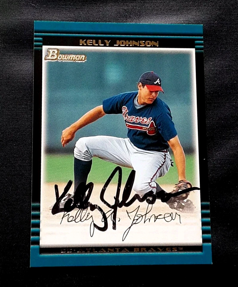 Tarjeta de béisbol Bowman 2002 autografiada firmada por Kelly Johnson Atlanta Braves Foto 1 de 1