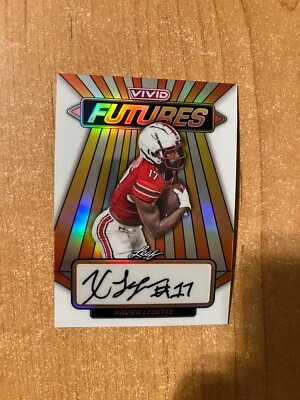 2024 Leaf Vivid - Xavier Legette - White Prismatic Futures Auto #d 5/6 - Image 1 of 2