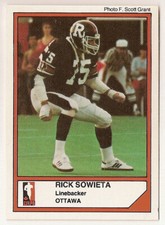 Rick Sowieta 1984 Jogo CFL card #34 Ottawa Rough Riders  Richmond Spiders