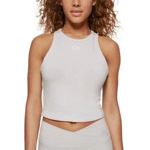 Calvin Klein Performance Women's Racerback Crop Top Beige Size Medium M - Picture 1 of 3