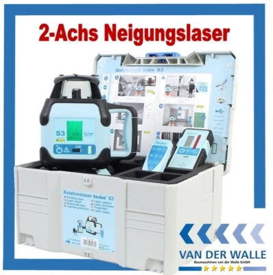 Hedue®  2-Achs Neigungslaser Rotationslaser S3 Baulaser mit Empfänger + Koffer - Bild 1 von 4
