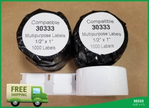 30333 Multipurpose DYMO(R) LabelWriter Compatible Labels 2 Rolls of 1000 Labels - Picture 1 of 6