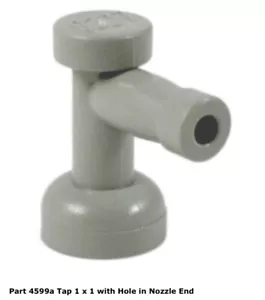 Lego 1x 4599a Light Gray Tap 1 x 1 with Hole in Nozzle End 7161 - Picture 1 of 1