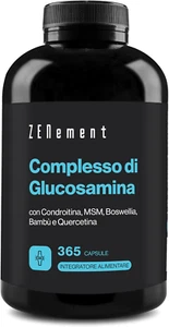 Glucosamina Con Condroitina, MSM, Boswellia, Bambù E Quercetina, 365 Capsule (Fo - Foto 1 di 12