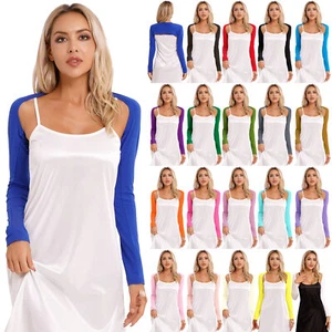 Womens Longsleeve Bolero Shrug Open Front Cropped Cardigan Sleeves Cover AU - Picture 1 of 177