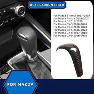 Real Carbon Fiber Car Gear Shift Knob Trim Cover For Mazda CX-3 CX-4 CX-5 Atenza - Picture 1 of 7