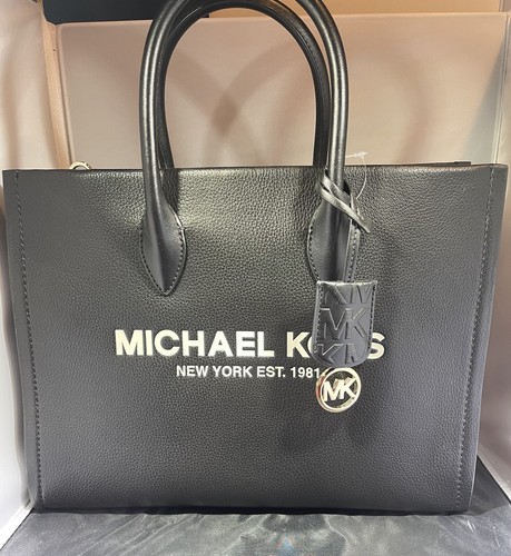 Borsa a tracolla Michael Kors Mirella media in pelle nera nuova con etichetta
