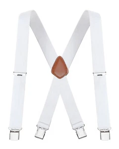 Buyless Fashion Suspenders for Men 48" Elastic Adjustable Straps 1 1/4" X Back - Picture 1 of 98