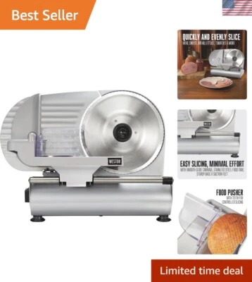 Fatiador de carne elétrico ajustável com lâmina de aço inoxidável 9" e pés de sucção - Imagem 1 de 4