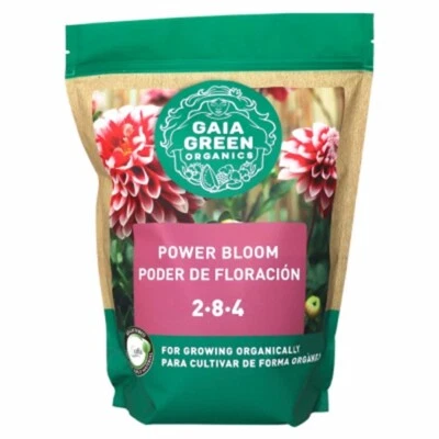 HydroFarm Gaia Green Power Bloom 2 kg 4,4 lb 2-8-4 fertilizante orgânico alimento vegetal - Imagem 1 de 3