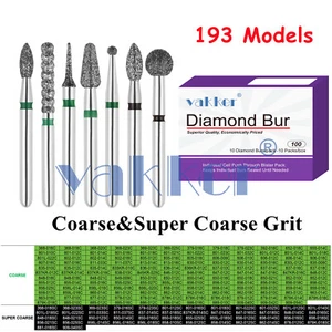 10Burs/pk Dental Diamond Burs FG Round End Taper Pear Coarse / Super Coarse Grit - Picture 1 of 204