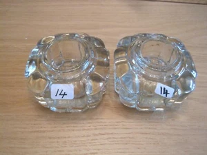 Pair Victorian Glass Ink well  No.14 - Picture 1 of 5