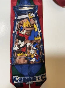 Disney Atlas Design Mickey and Friends 100% Silk Neck Tie - Picture 1 of 5