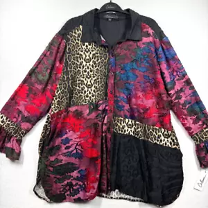 Camicetta Calessa Top Donna 2XL Media Mista con Bottoni Vestibilità Relaxed Lagenlook NUOVO - Foto 1 di 14