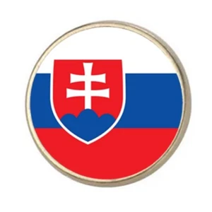Slovakia Silver Colour Round Badge With A Velveteen Bag - Picture 1 of 4