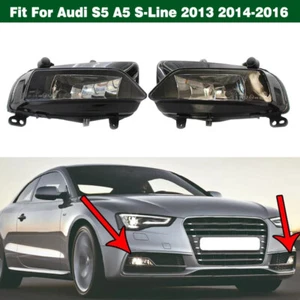 Pair Front Bumper Fog Light Driving Spot Lamp For Audi S5 A5 S-Line 2013-2016 - Picture 1 of 12