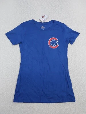 Majestic Chicago Cubs Women's T Shirt Size Small Rizzo #44 Logo Cotton Blue MLB - Image 1 of 4