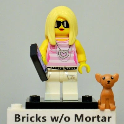 New Genuine LEGO Trendsetter Minifig with Dog and Cell Phone Series 10 71001 - Image 1 of 3