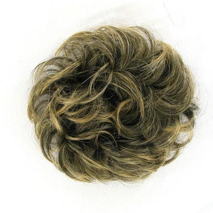 extension bollo en el cabello coletero rizado marron meche doren 17/1bt24b - Picture 1 of 2