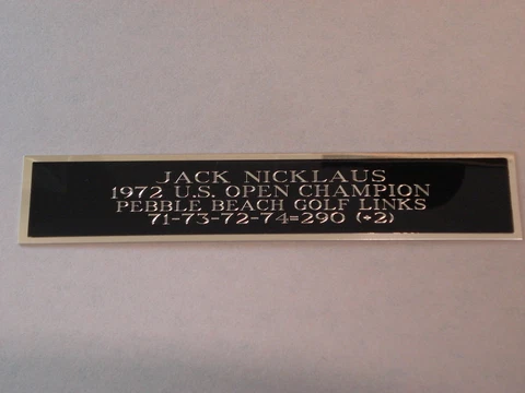 Jack Nicklaus Nameplate for a 1972 US Open Golf Flag Display Case 1.25 X 6 Cover