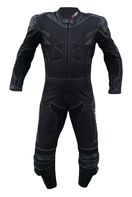 BI ESSE TUTA DA MOTO IN PELLE E TESSUTO COMPLETA DI PROTEZIONI CE INTERA CON GOBBA