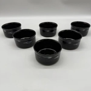 Mikasa Galleria FK701 Schwarz Opus Calla Lilie Obst Dessert Schalen 4" 6er Set Vintage - Bild 1 von 11