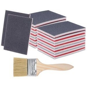 21 Pcs Sanding Block 240 Grit 70 x 100mm Wet Dry Sanding Pad with Painting Brush - Picture 1 of 7