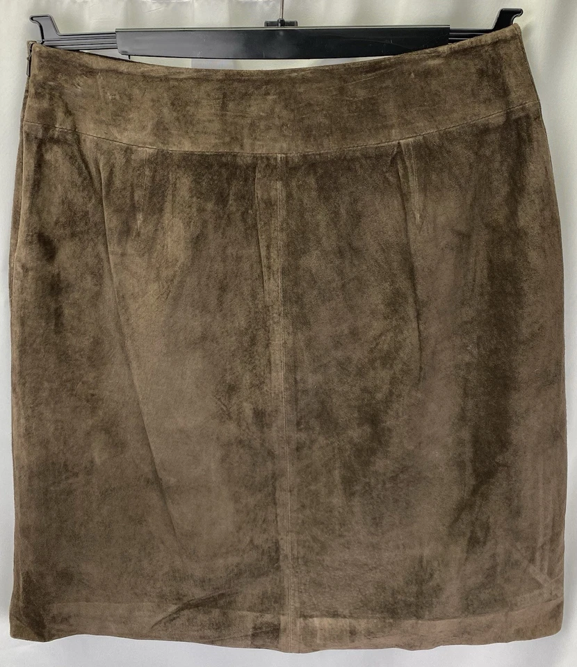 Женская замшевая кожаная мини-юбка-карандаш 90-х Madison Studio 8 коричневая - Изображение 1 из 4