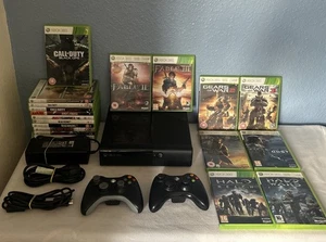 Microsoft Xbox 360 E 250GB Konsole 2x Controller Schwarz 20x Spiele Mega Bundle - Bild 1 von 23
