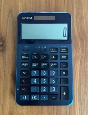 CASIO S100 Premium Calculator Blue Excellent Condition Working Tested Japan - Image 1 of 4