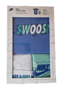 Nike 6-12M 3-teiliges Swoosh Logo Baby Grow Set Kleinkind - Bild 1 von 1