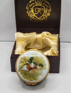 Kingsley Smalti Worcestershire Inghilterra Anatre Mallard Trinket Scatola Pillole Waterfowl - Foto 1 di 20