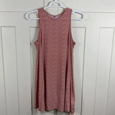 Vestido mediano Old Navy para mujer rosa blanco funda swing sin mangas Foto 1 de 4