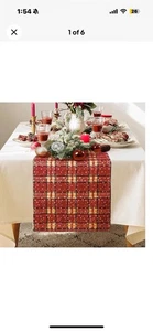 Snowkingdom 13 x 72 x 12 Table Runner Red Snowflakes Christmas New - Picture 1 of 6