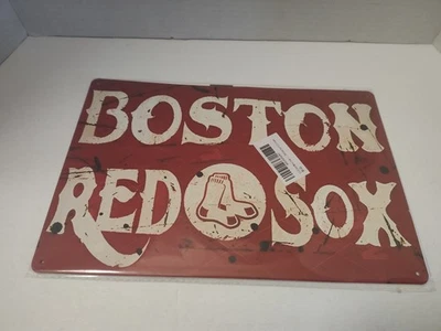 New TIN SIGN Boston Red Sox Baseball Sports Fenway Park Décor Store Bar STRESSED - Image 1 of 4