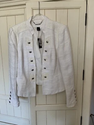 White House Black Market Military Ivory Blazer 8 Boucle Lace NWT $158 Retail - Image 1 of 4