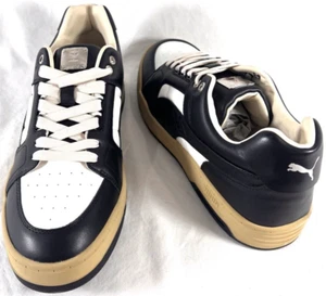 PUMA X MCM Slipstreram Low Court Black & White Leather Sneakers Made in Italy - Picture 1 of 16