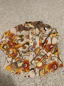 True Religion Kids Patterned Pearl Snap Shirt Large - Picture 1 of 6