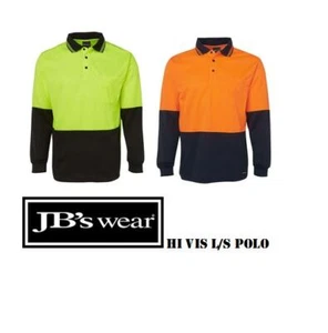 JBs wear Hi Vis Polo Long Sleeve Workwear Hi Vis Polo Long Sleeve 6HVPL - Picture 1 of 8