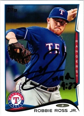 Robbie Ross Jr 2014 Topps Signed MLB Baseball Card AUTO Rangers #US-11 - Image 1 of 2