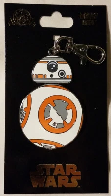 Disney Parks Star Wars BB-8 Droid Lanyard Medal Spinner Force Awakens Pin - NEW - Image 1 of 2