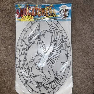 Vtg. Kelly's A Touch Of Glass Suncatchers Stain Glass Paint Kit Eagle no 3903 - Picture 1 of 3