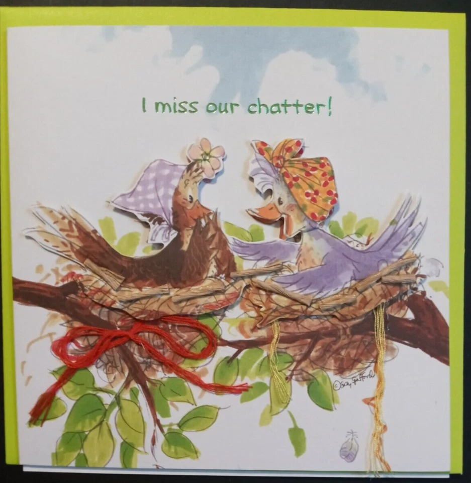 SUZY'S ZOO "I MISS OUR CHATTER" GET WELL GREETING CARD - Image 1 of 1
