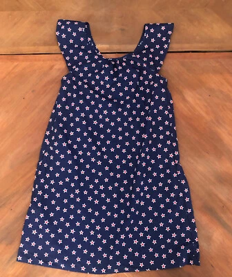 Crewcuts J. CREW Girls Dress Size 12 Navy Blue Red Stars Sleeveless - Image 1 of 4