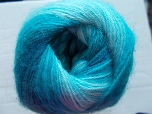 YarnArt Angora Active mohair blend luxury yarn, turquoise tones, 1 skein,547 yds - Picture 1 of 3
